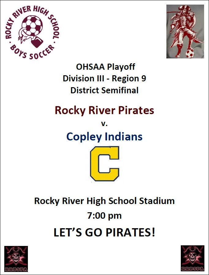 It's Game day for <a href="/rrhsBoysSoccer/">RRHS Boys Soccer ⚽️</a>! Head up and support your Pirates!