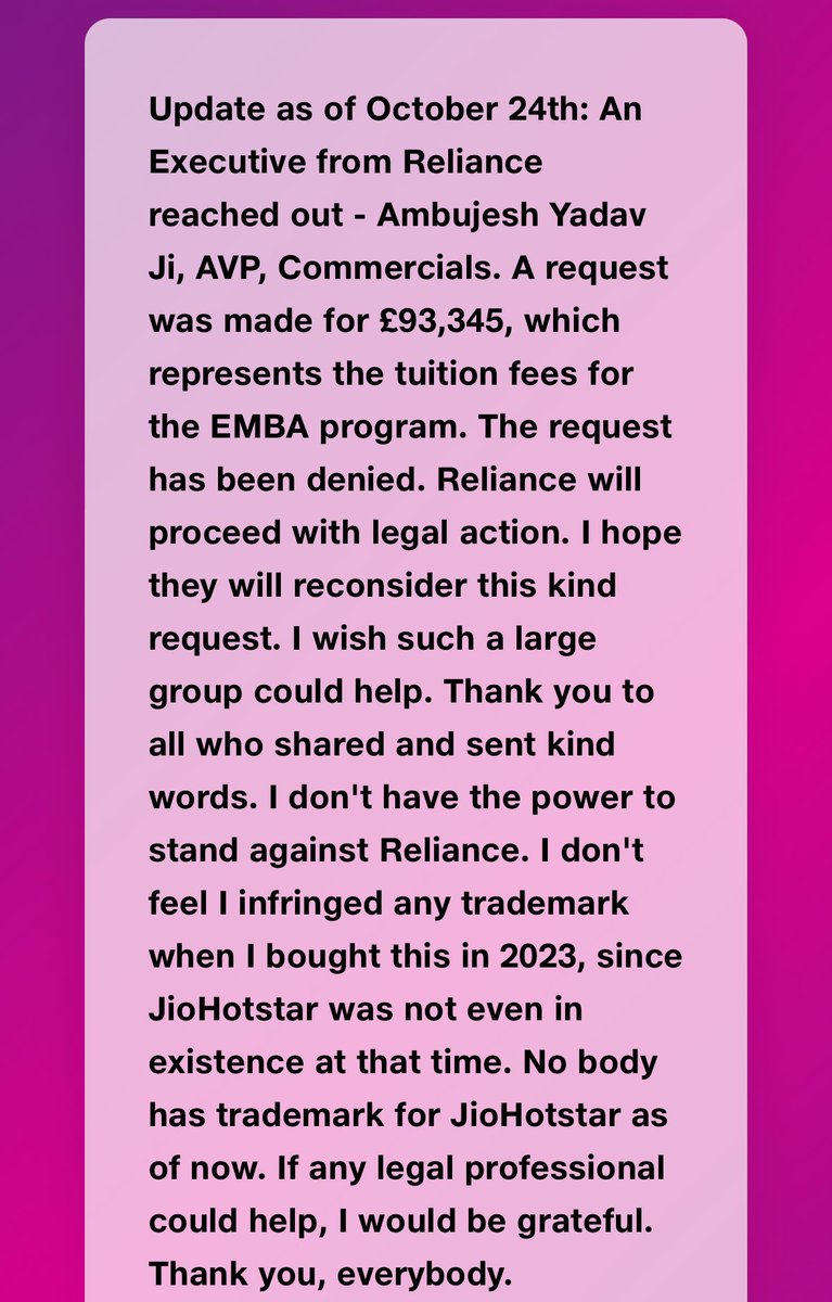 tariful55's tweet image. This guy from Delhi bought the JioHotstar domain before the merger and now wants Reliance to fund his tuition with the sale

Talk about smart investment! 🎓💼  

Hoping he cash in big! 

#Jio | #Hotstar | #JioHotstar