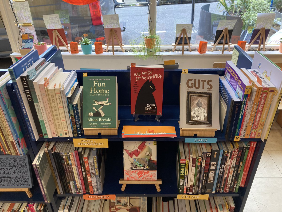 Restocks and New Arrivals for the Local Comic Creators section from <a href="/DetectiveKen/">Ken Mahon in recovery</a> ! 

His new book Guts emotionally slotting in perfectly on the new Death &amp; Cats shelf :(

In store and online! 
littledeercomics.ie