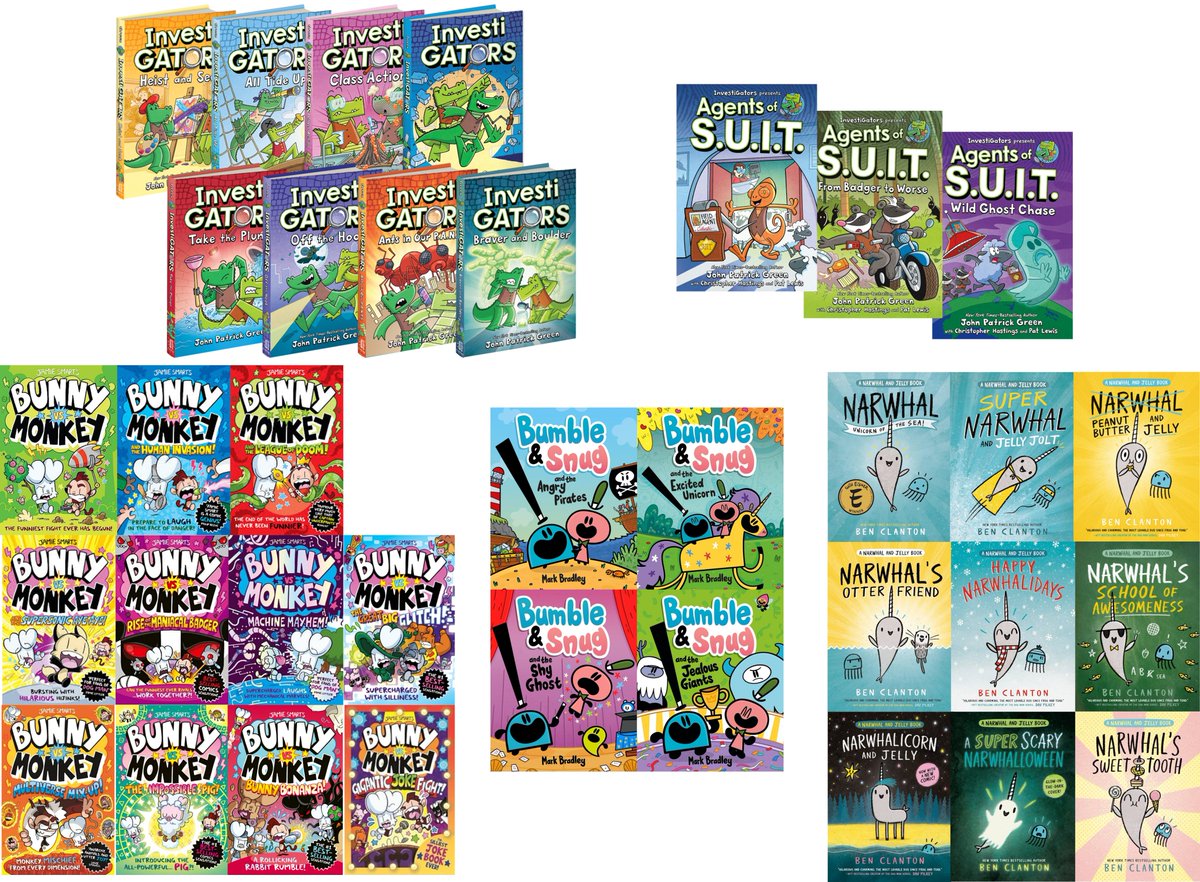 MoominSally's tweet image. Looking back over books borrowed this term, these series are the favourites so far. Any recommendations for the next books to buy?
Thank you amazing authors and illustrators
@johngreenart @markbradleyart @jamiesmart @H_Muncaster @Lillustrator @TraceyCorderoy @StevenLenton