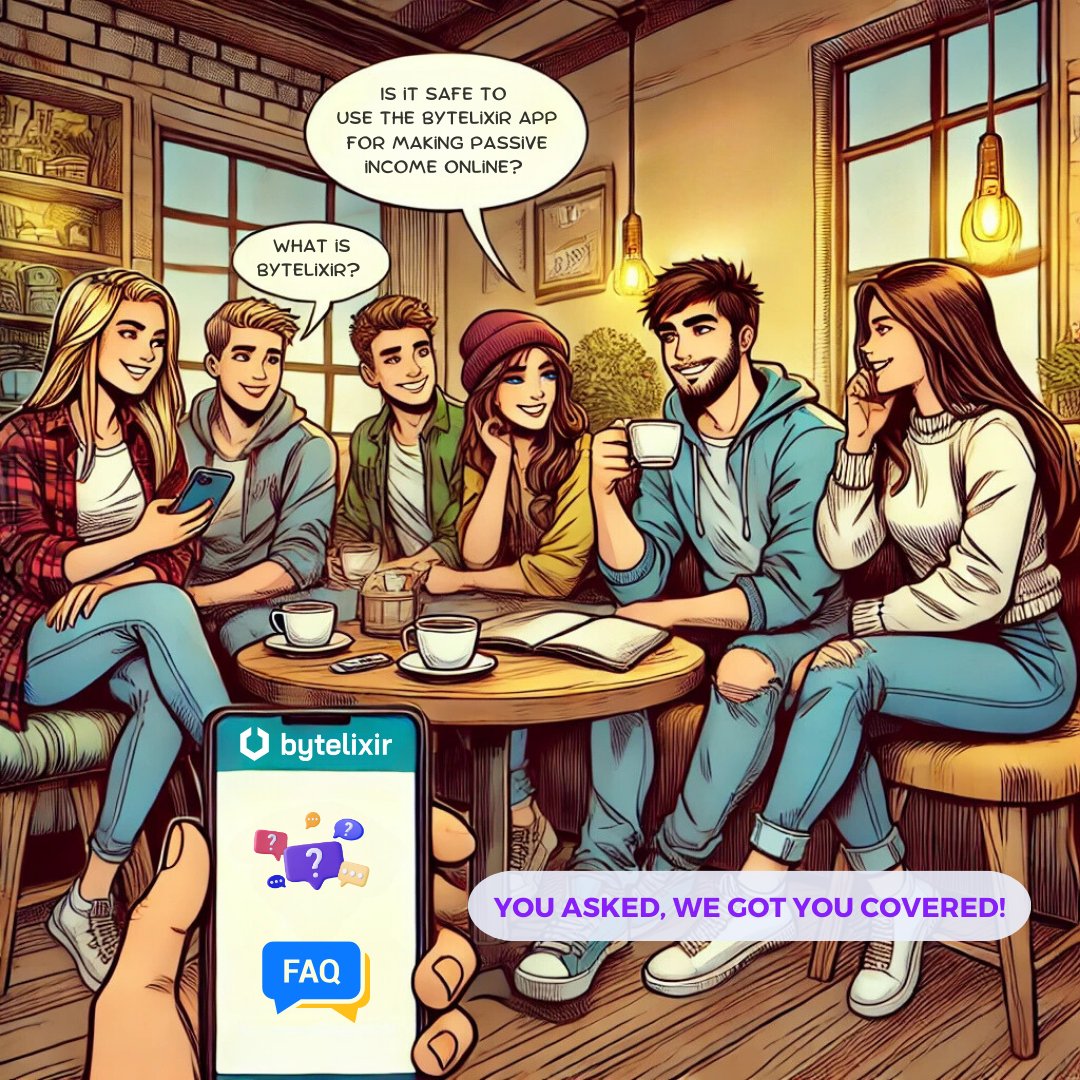 bytelixir's tweet image. 💬 Got questions about ByteLixir? We&apos;ve collected answers to the most popular ones! Learn how our app works and how you can start earning now in our FAQ 💡 bytelixir.com/en/faq

#ByteLixir #FAQ #PassiveIncome