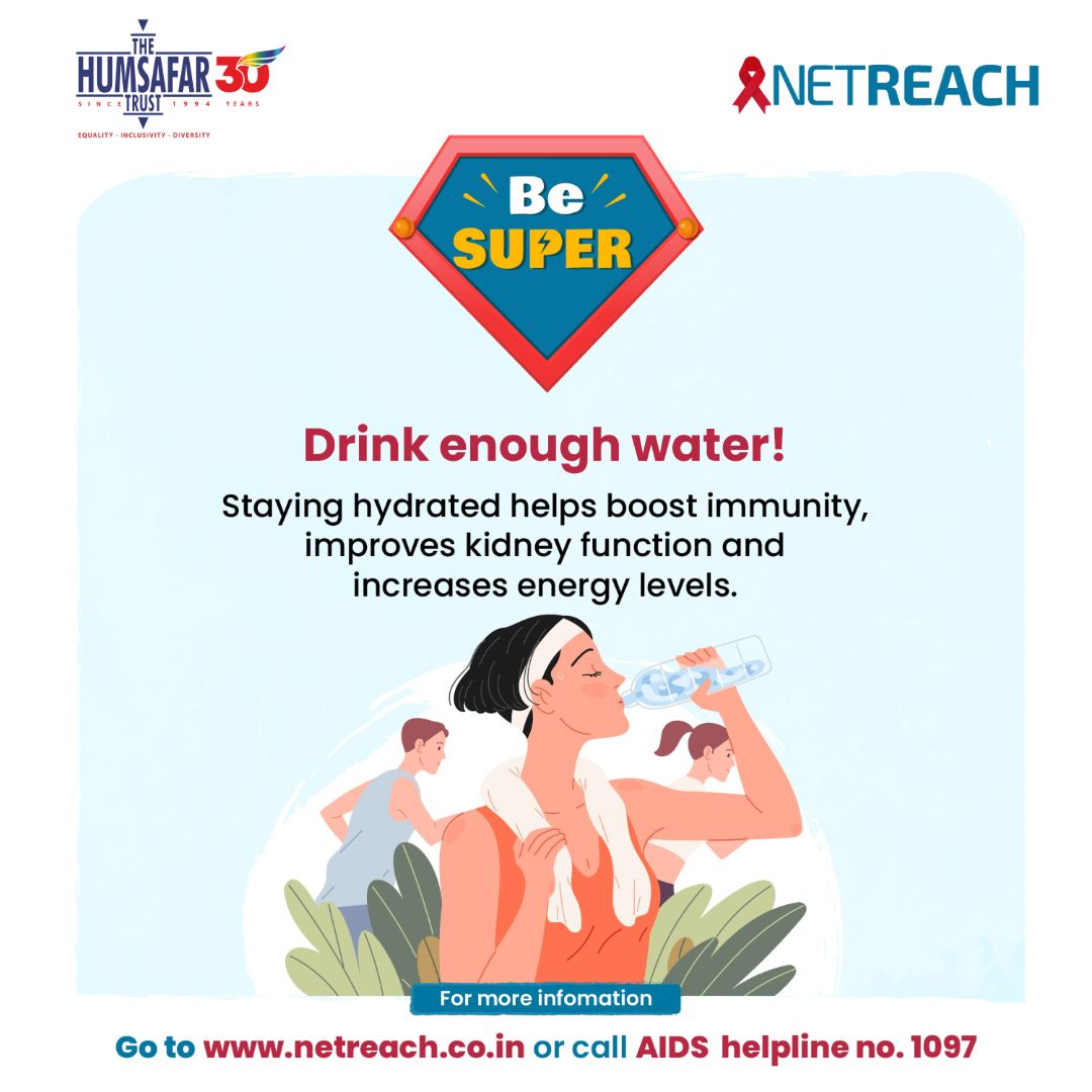 NETREACHIndia's tweet photo. Remember to drink enough water throughout the day! Staying hydrated boosts your immunity, improves kidney function, and keeps your energy levels high.

For more tips, visit https://t.co/Saj7qD1JwW.

#TheHumsafarTrust #NETREACHOfficial #NETREACHWebsite #HydrationIsKey #StayHydrated #HealthyLiving #BoostImmunity #WaterForWellness #HealthFirst