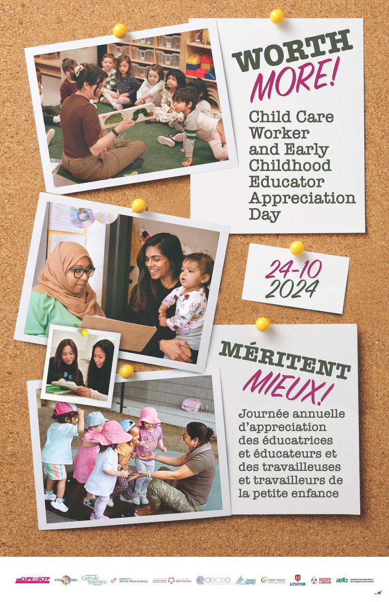 It's the 24th annual Child Care Worker and Early Childhood Educator Appreciation Day! #WorthMore #ECEAppreciation. Post your appreciation for their vital work today.
