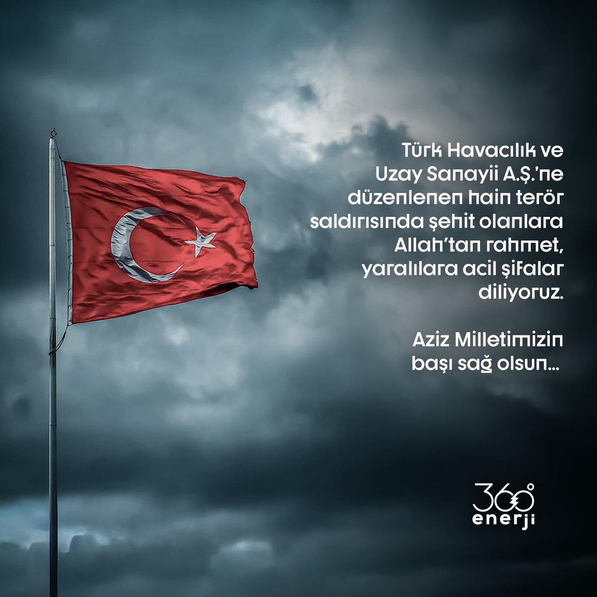 #Tusaş’a düzenlenen hain saldırıyı kınıyor, şehitlerimize Allah’tan rahmet, yaralı vatandaşlarımıza acil şifalar diliyoruz.