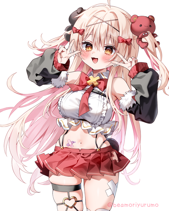 遅くなりましたが、べあもりちゃんの新キービジュアルイラスト描き下ろしました～🧸✖🧸
三次元べあもりちゃんのナイスバディを参考に、初期のキービジュよりも色々とマシマシに盛らせてもらいました(⊃ᵔ ˔ ᵔ⊂)
こっちの姿もたくさん愛してね～🫶 