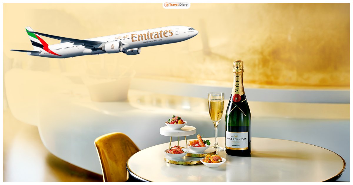 TravelDiary5's tweet photo. Experience luxury at its finest!

Emirates’ Concourse B Business Class Lounge in #Dubai now features the exclusive Moët &amp; Chandon Champagne Lounge. Enjoy a perfectly curated champagne and canapé pairing menu while you relax before your flight.

#EmiratesExperience #LuxuryTravel https://t.co/FcqSq5jPaK