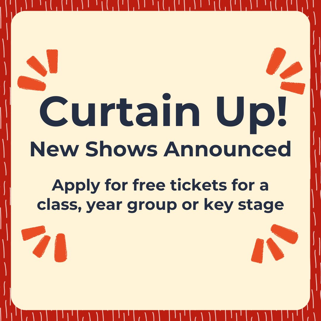 We just released a whopping 17 performances for Curtain Up! Applications!

Apply now for free tickets to see
👸🏾 The PEA and the Princess (EYFS to Year 2)
🛹 Sisters 360 (Year 4 to Year 8)

Head to our website for more information 🎭
