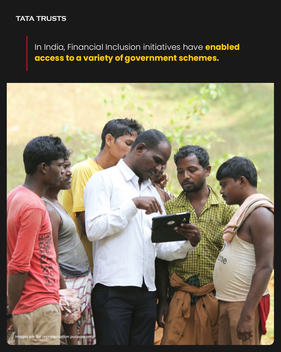 tatatrusts's tweet photo. Tata Trusts have supported, engaged with, and built the capacity of organisations providing access to credit, insurance, financial awareness, and more.
#Finance #FinancialInclusion #FinancialFreedom #LearnWithUs #Simplified #SocialSectorSimplified #SDGs #TataTrusts https://t.co/wIyC2OtWVe