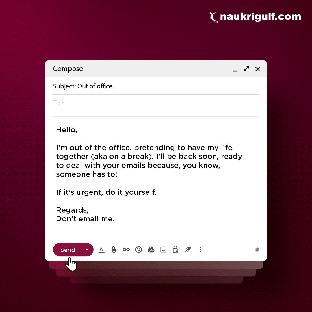 Naukrigulf's tweet photo. Here’s something from us but what are some of the best OOO messages you’ve come across or written? Tell us below

#naukrigulf #corporate #humour https://t.co/ProWKjz7o5
