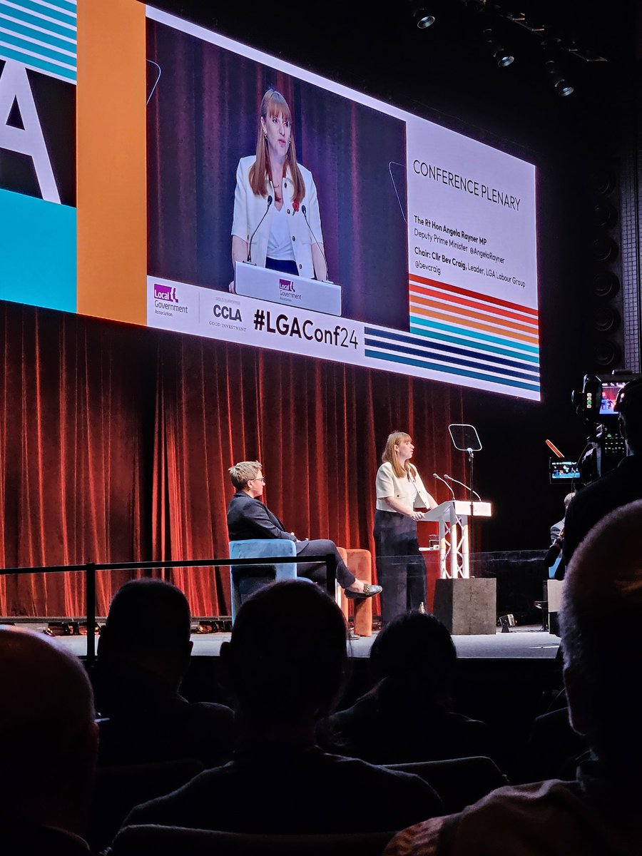 Listening to <a href="/AngelaRayner/">Angela Rayner</a> #LGAConf24 lots of good ideas to help local government, but will Labour deliver?