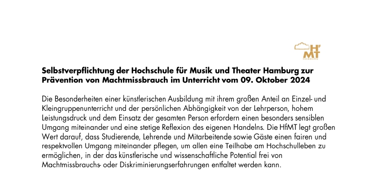 MusicDaily_uk's tweet photo. Hamburg University of Music and Theater (HfMT) adopts a voluntary commitment to prevent abuse of power in the classroom, following a survey on abuse at music colleges. President Sprick calls it a key step for cultural change. #PreventAbuse https://t.co/hozsQ5MHEf