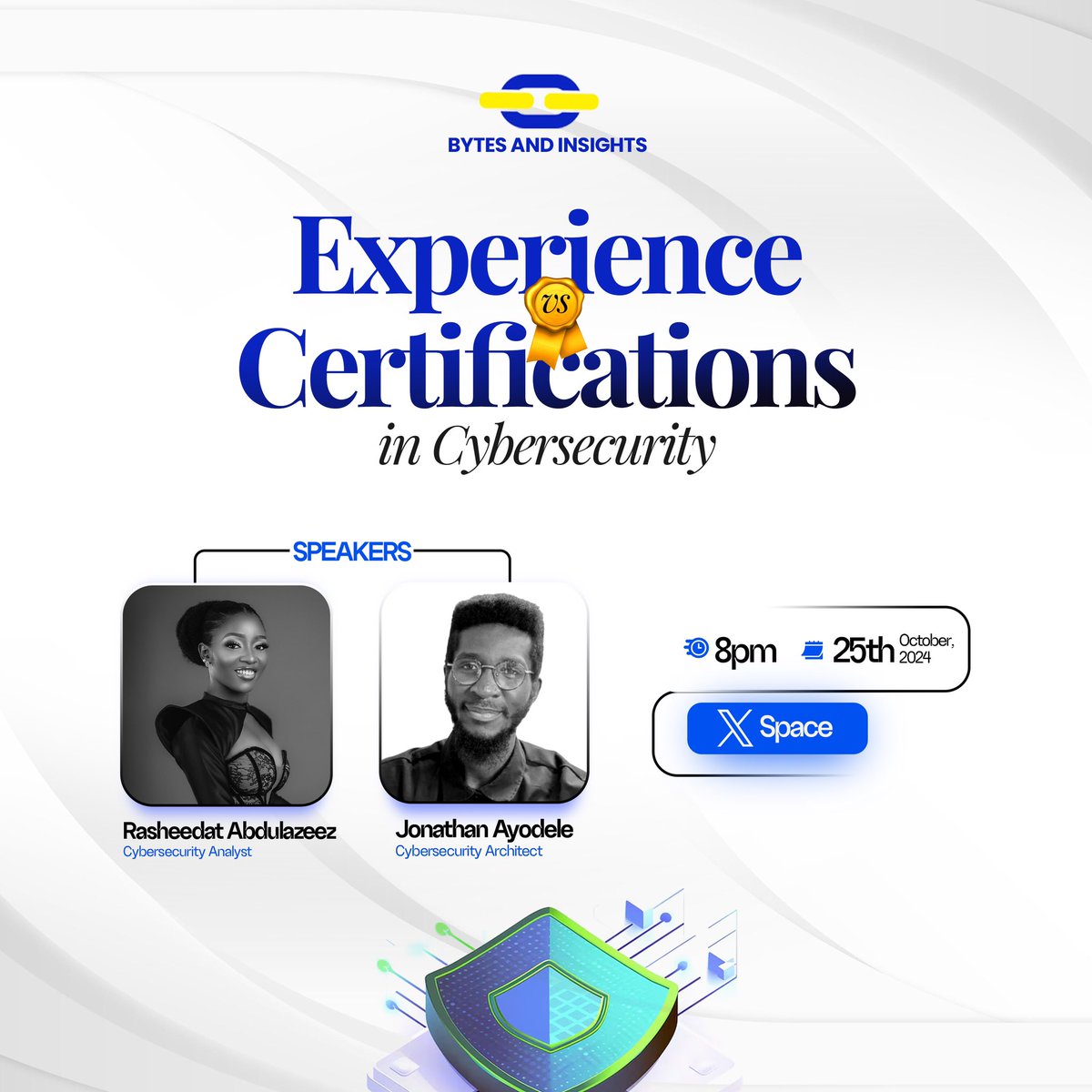 The day is at hand. The much anticipated debate is tomorrow. 

Our able speakers <a href="/lady_sheraz/">••oxRaz••</a> and @Jonat_ayo are very ready to give us hot hot.

Are you ready to learn, unlearn and relearn!

Here’s the link

x.com/i/spaces/1mnGe…

#CyberSecurity #BytesAndInsights