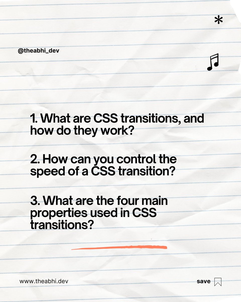 theabhi_dev's tweet image. ❓ Test your knowledge of CSS transitions and transforms with these interview questions! Make sure you understand how to create smooth UI interactions and dynamic layouts.
#CSSInterview #TransitionsVsTransforms #FrontendDev #MERNbyNewYear #75DaysMERNChallenge