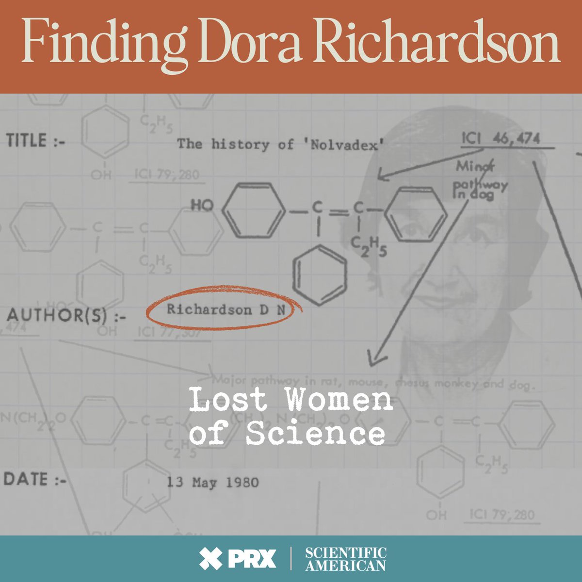 PRX (@prx) on Twitter photo In honor of #BreastCancerAwarenessMonth, <a href="/LostWomenofSci/">Lost Women of Science</a> brings you the story of Dr. Dora Richardson, who helped synthesize one of the most important breast cancer treatments, Tamoxifen. Listen now: apple.co/3UokhkN In honor of #BreastCancerAwarenessMonth, <a href="/LostWomenofSci/">Lost Women of Science</a> brings you the story of Dr. Dora Richardson, who helped synthesize one of the most important breast cancer treatments, Tamoxifen. Listen now: apple.co/3UokhkN