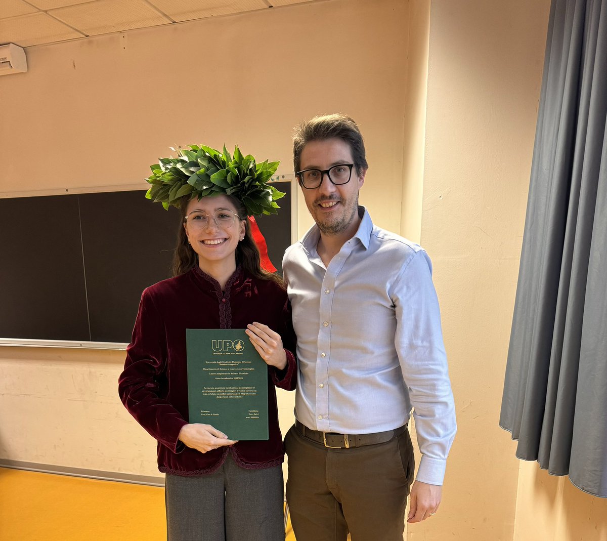 Ciro A. Guido (@guidotheochem) on Twitter photo A new graduate in <a href="/TheLIMElab_/">The LIME lab</a>! Our Ester today defended her M.Sc. thesis on “accurate QM modeling of environment effects of systems with singlet-triplet inversion”. Kudos! A new graduate in <a href="/TheLIMElab_/">The LIME lab</a>! Our Ester today defended her M.Sc. thesis on “accurate QM modeling of environment effects of systems with singlet-triplet inversion”. Kudos!