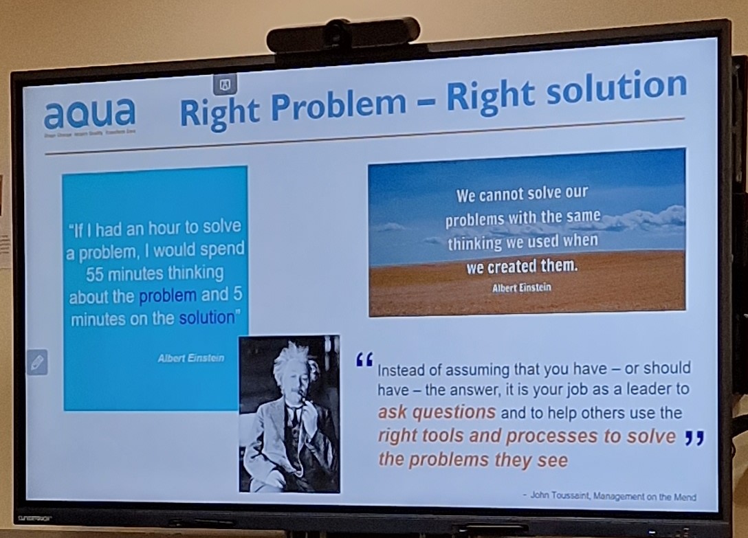 Aklak Choudhury (@aklakc) on Twitter photo Enjoying our C&I Leadership Improvement day with <a href="/Aqua_NHS/">Advancing Quality Alliance (Aqua)</a> <a href="/UHDBTrust/">University Hospitals of Derby and Burton NHS FT</a>. Loved these quotes from Einstein sharing why as leaders we should not be jumping to solutions for our improvement challenges
Take time to understand the problem & ask questions to help others. #JohnToussaint Enjoying our C&I Leadership Improvement day with <a href="/Aqua_NHS/">Advancing Quality Alliance (Aqua)</a> <a href="/UHDBTrust/">University Hospitals of Derby and Burton NHS FT</a>. Loved these quotes from Einstein sharing why as leaders we should not be jumping to solutions for our improvement challenges
Take time to understand the problem & ask questions to help others. #JohnToussaint