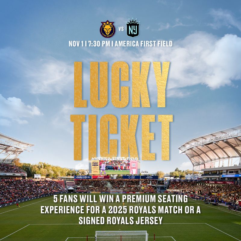 UtahRoyalsFC's tweet photo. You can also try your luck with the Lucky Ticket 🍀

With using this link to purchase tickets, you have the chance to win a premium seating experience for next season, or a signed jersey!