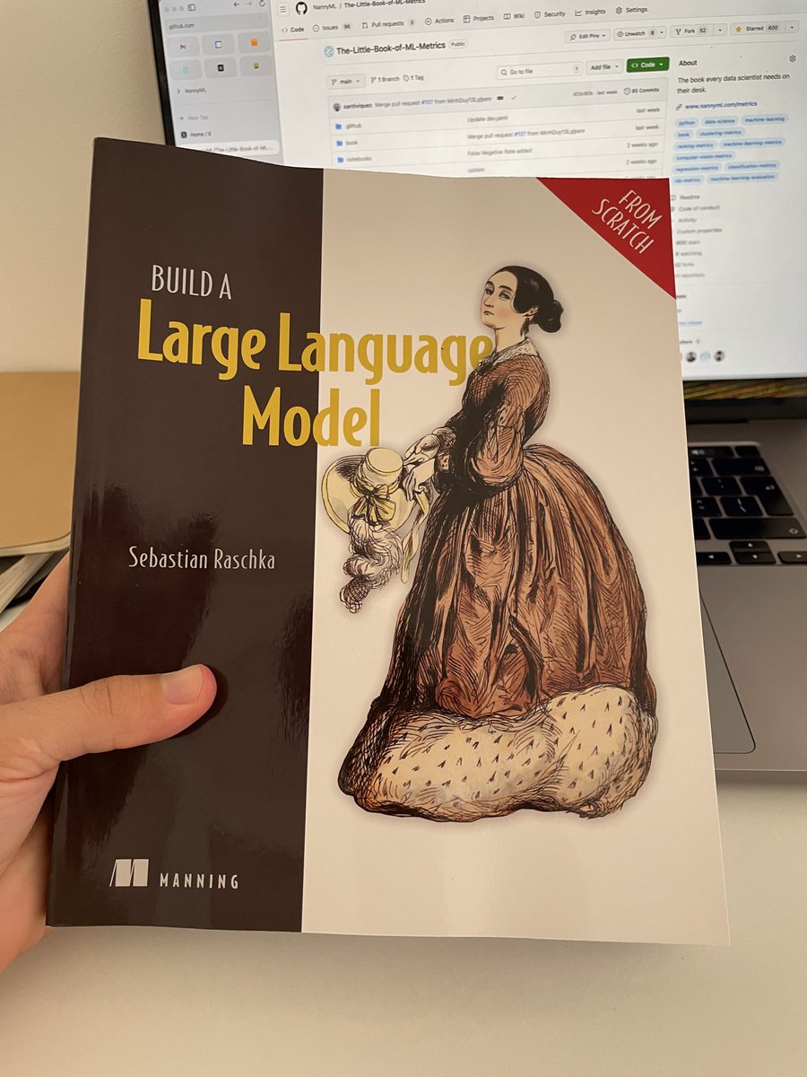 santiviquez's tweet image. I’m thinking about organizing a study group to go
@rasbt's latest book, Build a Large Language Model from Scratch.
The idea is to read a chapter beforehand and then meet each week on Zoom to discuss, compare notes, and learn from each other.
I think we can cover it in 6 weeks!