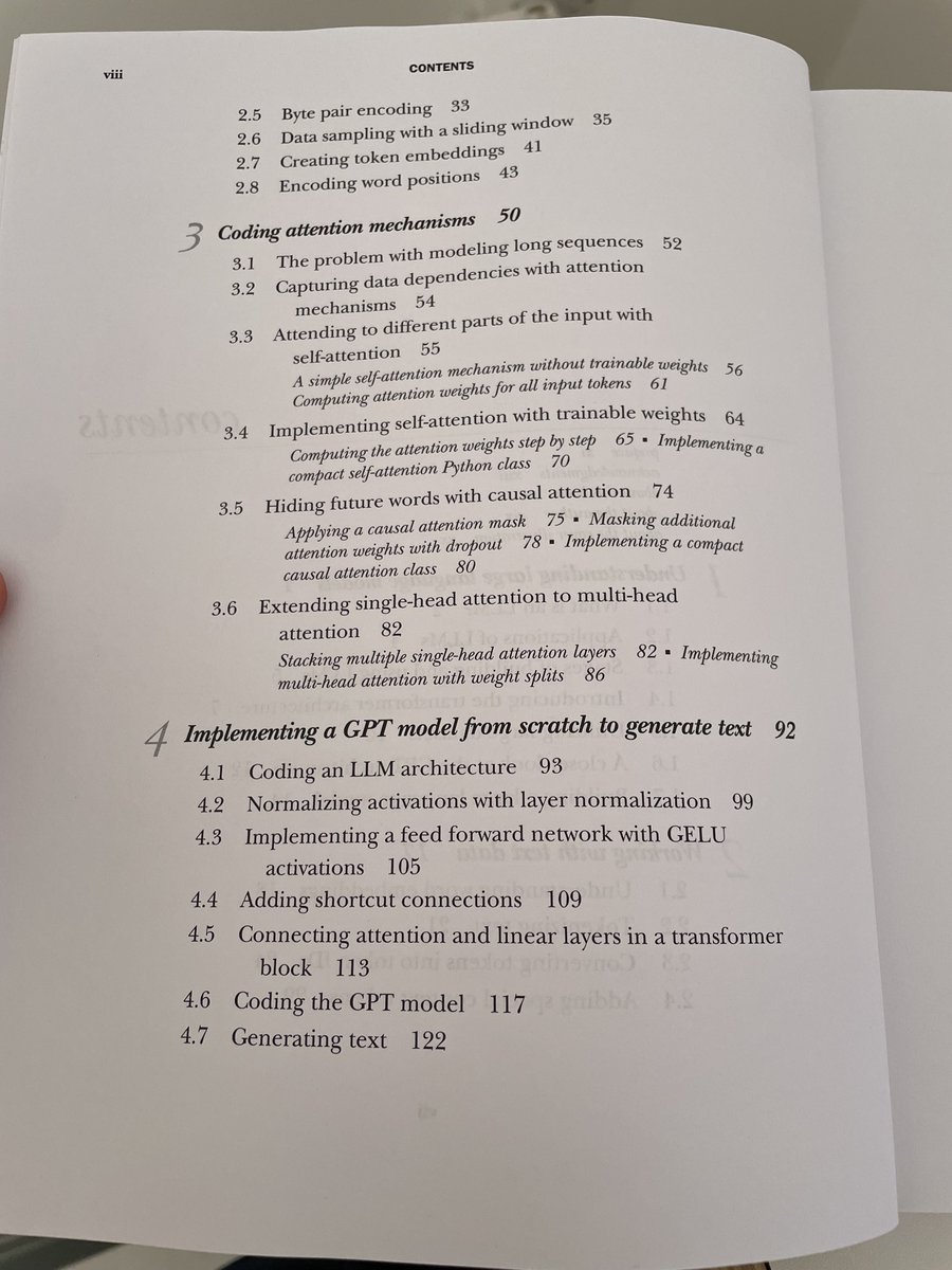 santiviquez's tweet image. I’m thinking about organizing a study group to go
@rasbt's latest book, Build a Large Language Model from Scratch.
The idea is to read a chapter beforehand and then meet each week on Zoom to discuss, compare notes, and learn from each other.
I think we can cover it in 6 weeks!