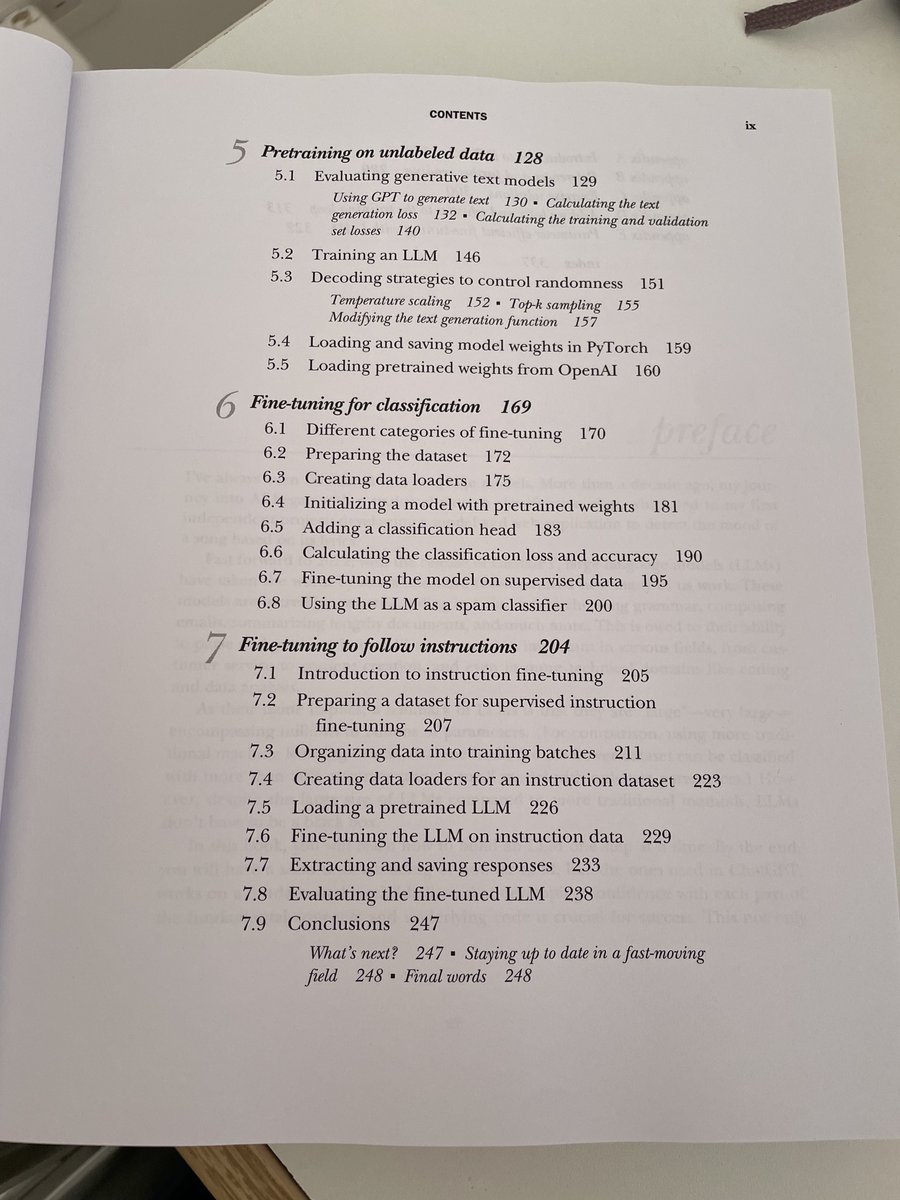 santiviquez's tweet image. I’m thinking about organizing a study group to go
@rasbt's latest book, Build a Large Language Model from Scratch.
The idea is to read a chapter beforehand and then meet each week on Zoom to discuss, compare notes, and learn from each other.
I think we can cover it in 6 weeks!