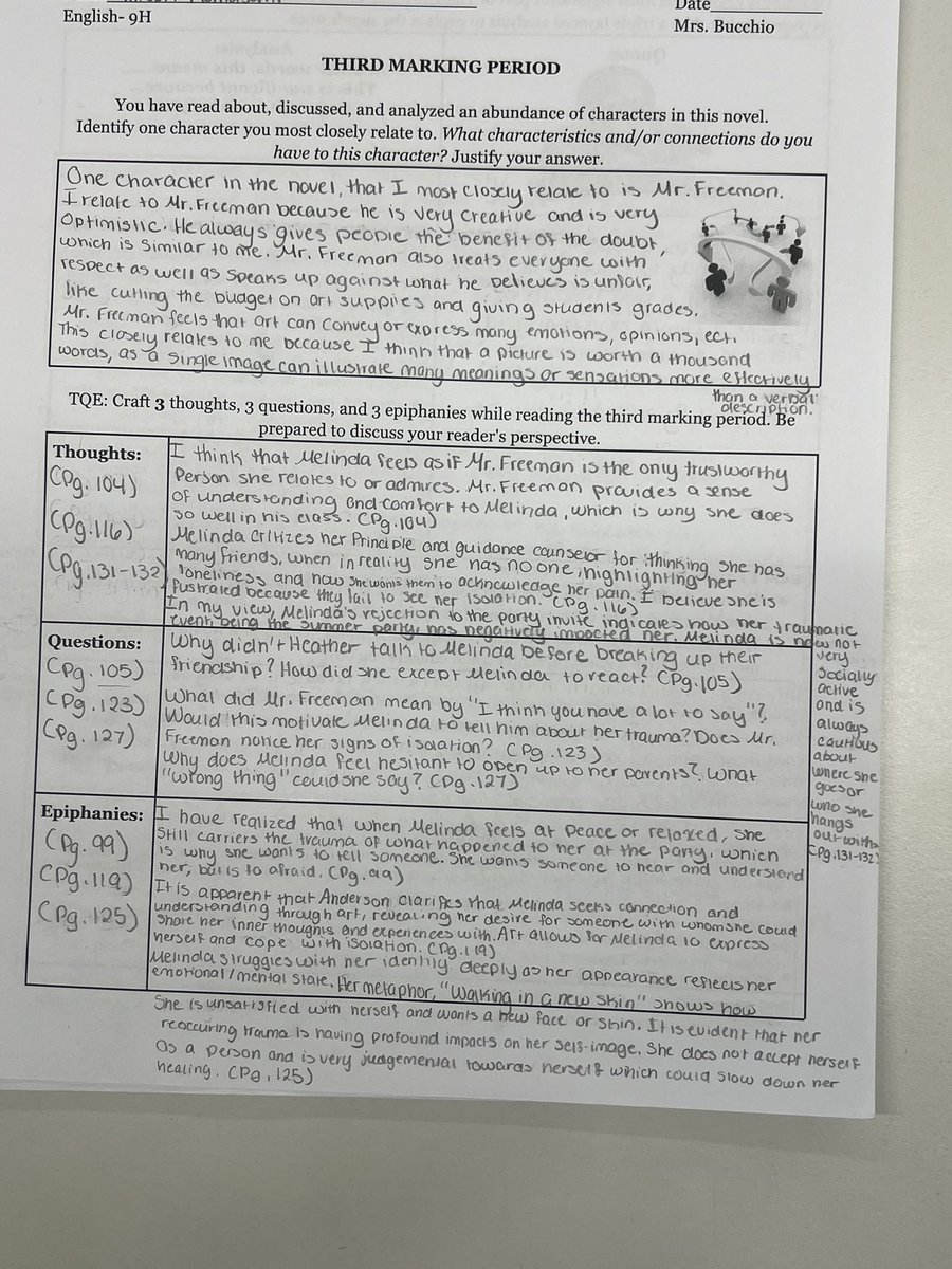 mrs_kbucchio's tweet photo. When you assign a thematically connected project aligning music to your anchor text IN 9th grade, SS ask to pull up their #MineolaProud MUSIC VIDEO from 2020- to reminisce about what they did in 3rd grade… ➡️➡️ #RISEUP #LetsRead #thepoweroflanguage @MineolaFineArts @mineolahs https://t.co/Zkufnwr8Rc