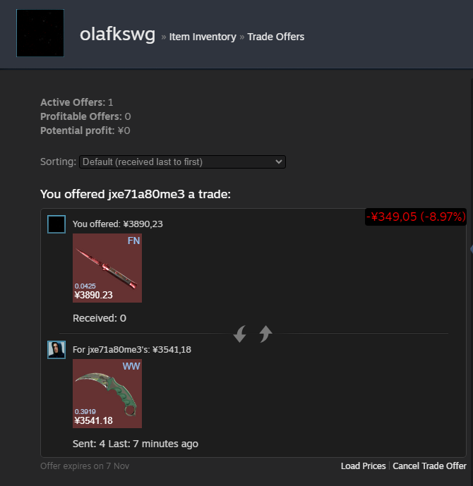 olafkswg - Buying Skins 95% tweet media