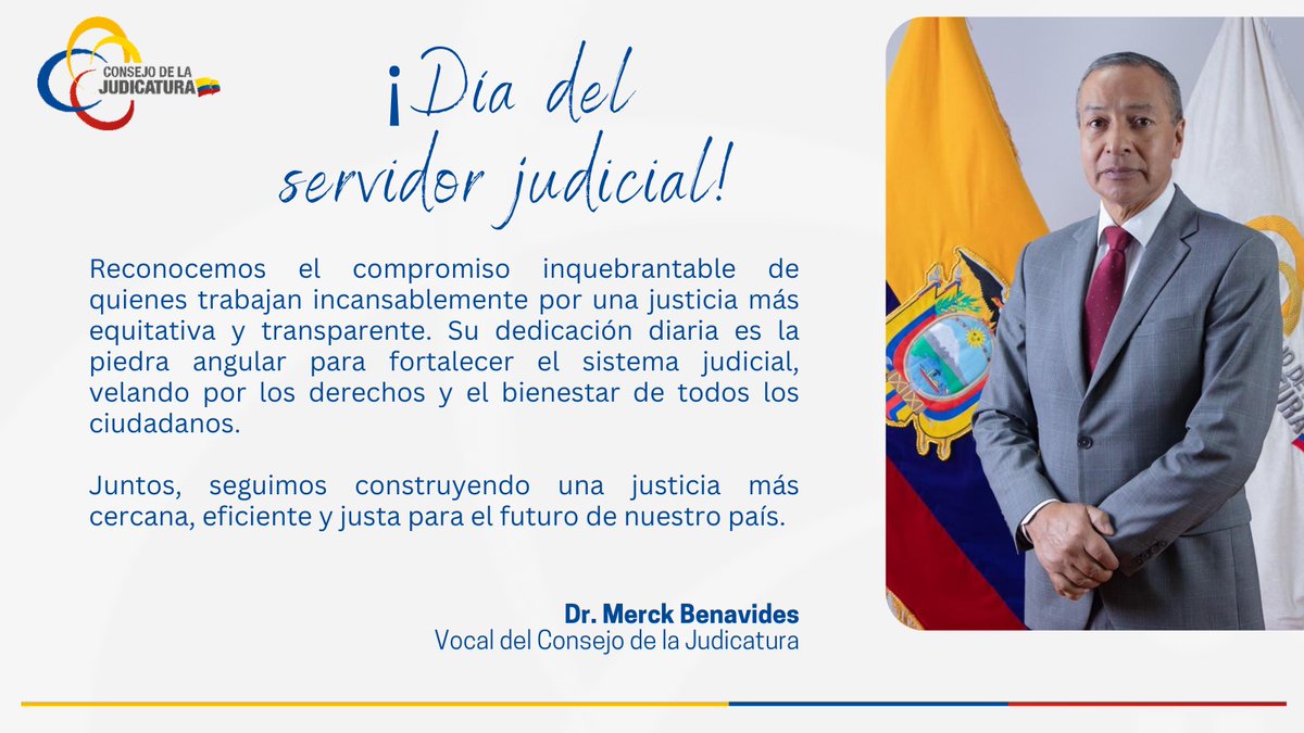¡Felicidades a las y los funcionarios de la  Función Judicial por su incansable labor en la justicia! ⚖️💪 Sigamos construyendo un futuro más justo. 👏✨ #losbuenosomosmas