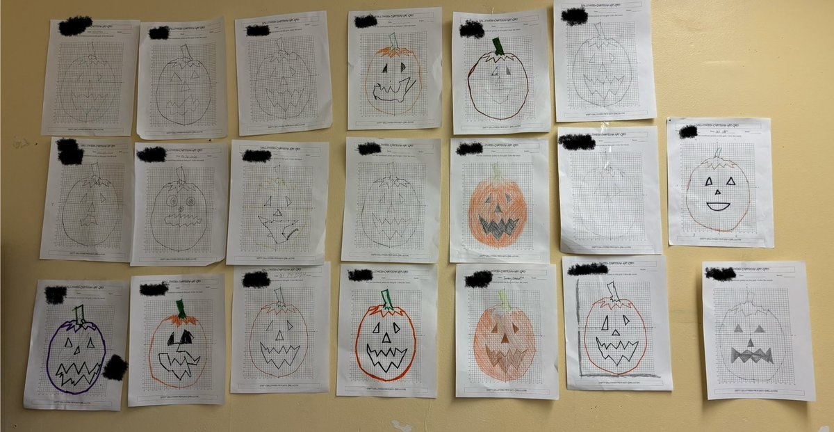 Halloween Math Pumpkins made using The Cartesian Plane <a href="/learysbrook/">Leary's Brook Jr High</a>