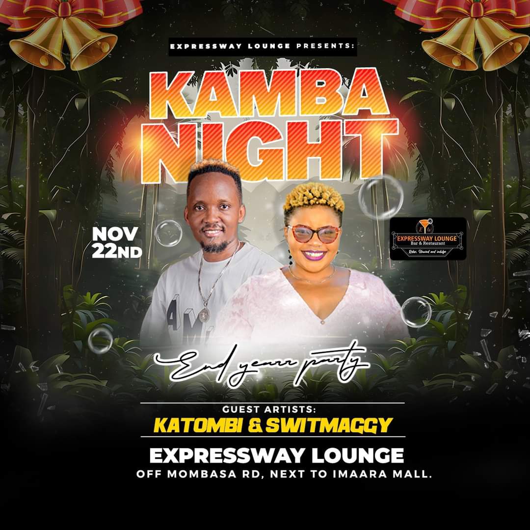 lawrencekitema's tweet photo. End of year Party ๐! #KambaNight is back at the Expressway Lounge on Friday, 22nd November! Welcome for an unforgettable evening of vibrant Kamba culture. Let the rhythm of the beats, the thrill of the dance, and the magic of Kamba music take over as we celebrate in style.
Featuring electrifying performance by our very own Alex Kasau (Katombi), this night promises non-stop entertainment, delicious drinks, and a vibe like no other. Don't miss out on the ultimate cultural experience โ bring your friends and enjoy a night full of fun and festivity!