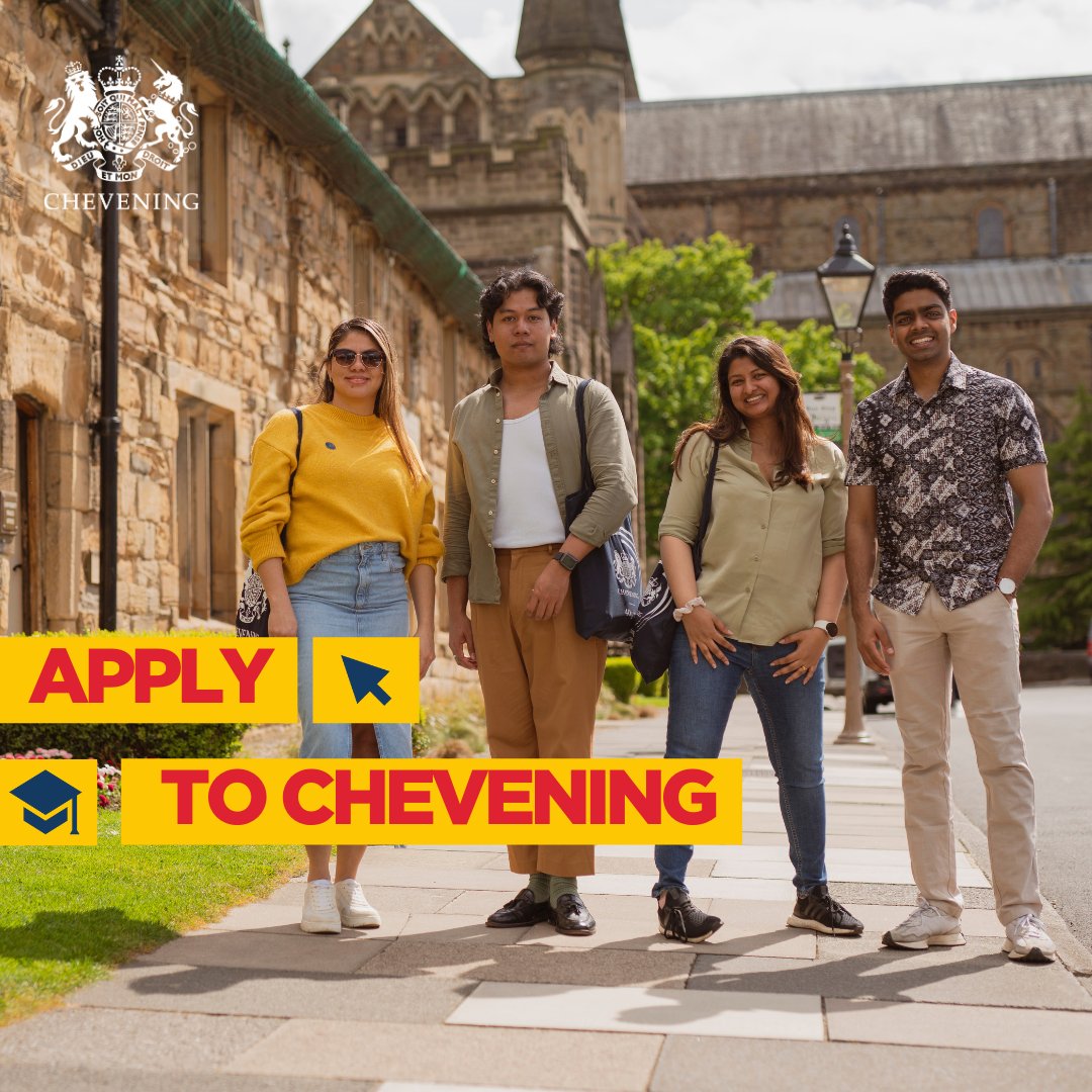 Hoping to...
✅ become a leader? 
✅ make a positive impact?  
✅ join a global network?  
 
Then a #Chevening Scholarship is for you!

Apply by 5 November to complete your master’s at a leading UK university 👇

chevening.org/apply

#ChooseChevening