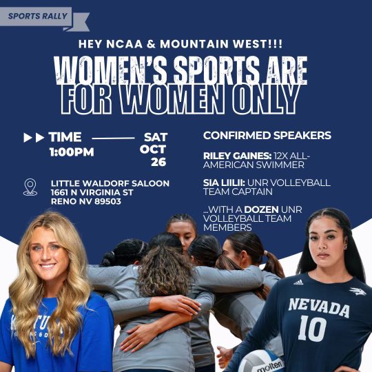 Riley_Gaines_'s tweet image. -UNR released a statement saying their women's volleyball team will play SJSU
-The team voted to forfeit for safety &amp;amp; integrity reasons
-UNR said the game will go on as planned despite the women's concerns

They're holding the line. The team and I are having a press conference…