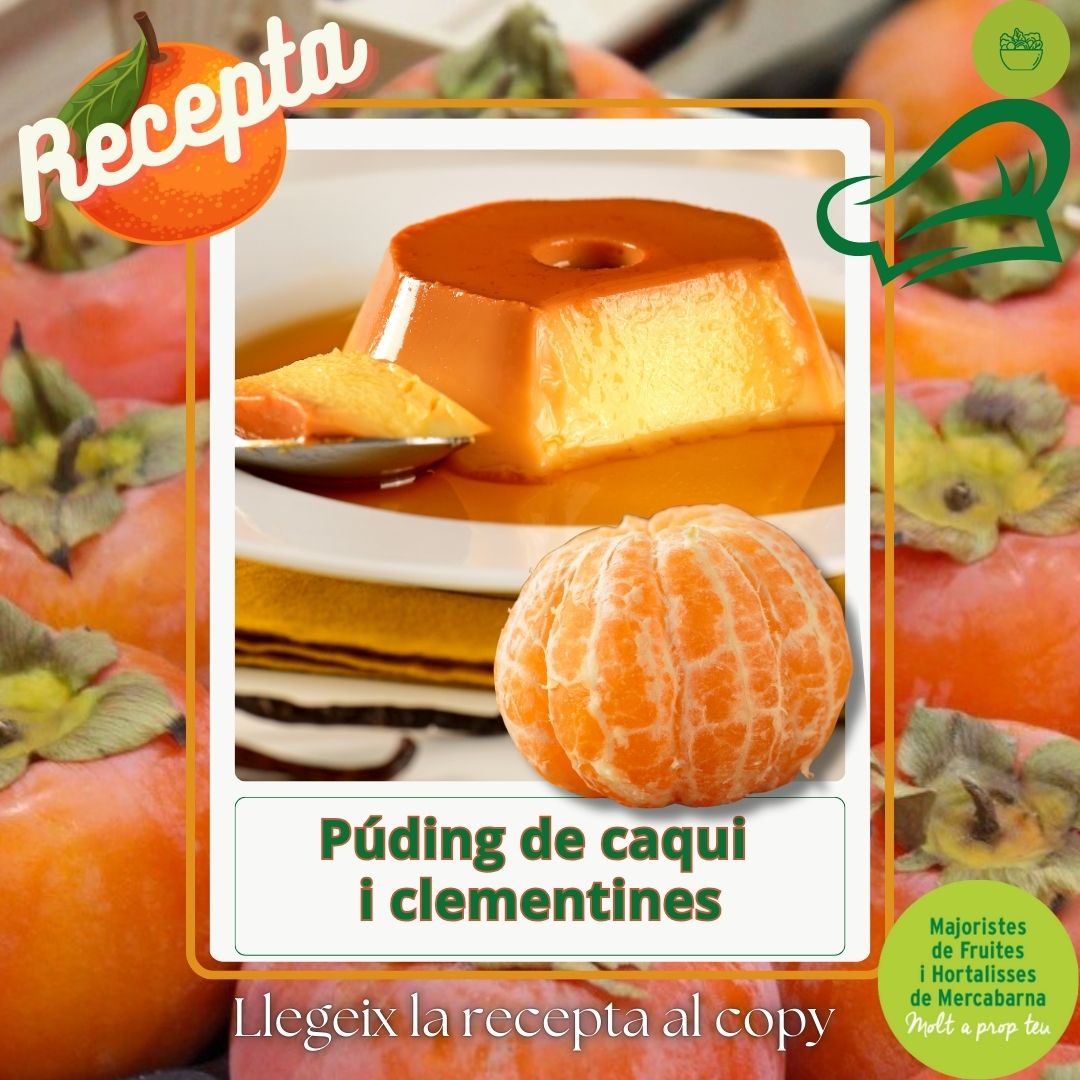 Agem_majoristes's tweet photo. 🍮Púding #detemporada
Mig quilo de carn de caqui pelada i a talls
200 g de suc de clementina
La pell ratllada d'una clementina
👉🏻Tritura.
👉🏻Posa al foc. En arrencar el bull, retira.
Afegeix: Xic de canyella i nou moscada
➕ 6 fulles de gelatina
🍮Posa en un motlle i a la nevera. https://t.co/i3rKRfaMhq
