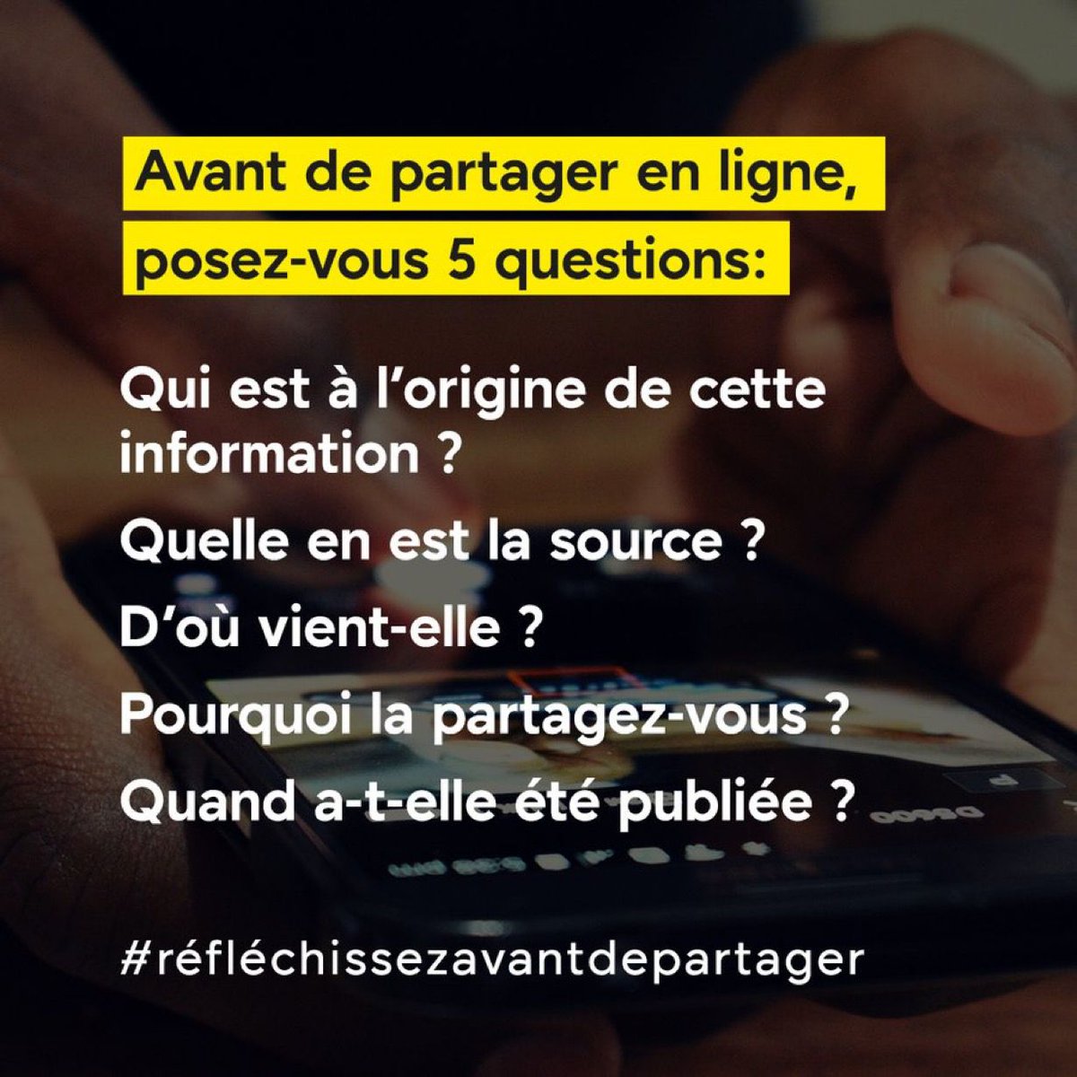 C’est la Semaine mondiale de l’éducation aux médias et à l’information !

Nous avons tous un rôle à jouer pour combattre la mésinformation et la désinformation. Vérifions les faits avant de partager du contenu en ligne.