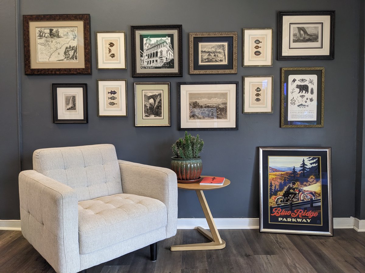 RicksFrameRVA's tweet image. We’ve refreshed our inspiration gallery! On our new gallery wall, you’ll find examples of frame styles, specialty matting, French lines and more. Come take a look and let us help you design your next framing project.