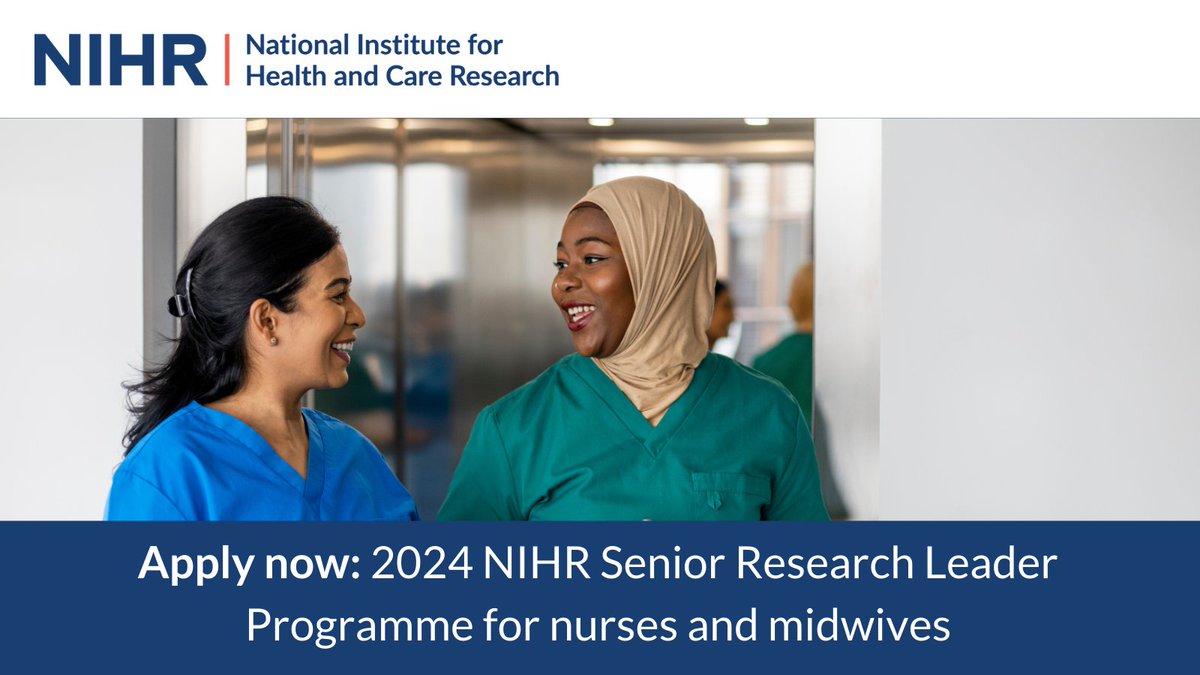 ⏳ Closing soon: NIHR Senior Research Leader Programme

This opportunity helps #nurses and #midwives develop research leadership skills and build research capacity, embedding research in their organisations and beyond.

📅 Final call: Thursday 31 October
🔗
