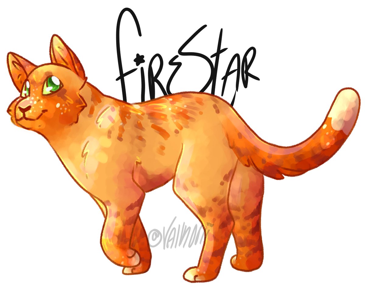 Going to post this here, too. But I'm going to start posting my art more over on Bluesky. Please follow me there instead! I'm ValkOrii over there, too.

But have my take on #Firestar from #warriorcats for now!