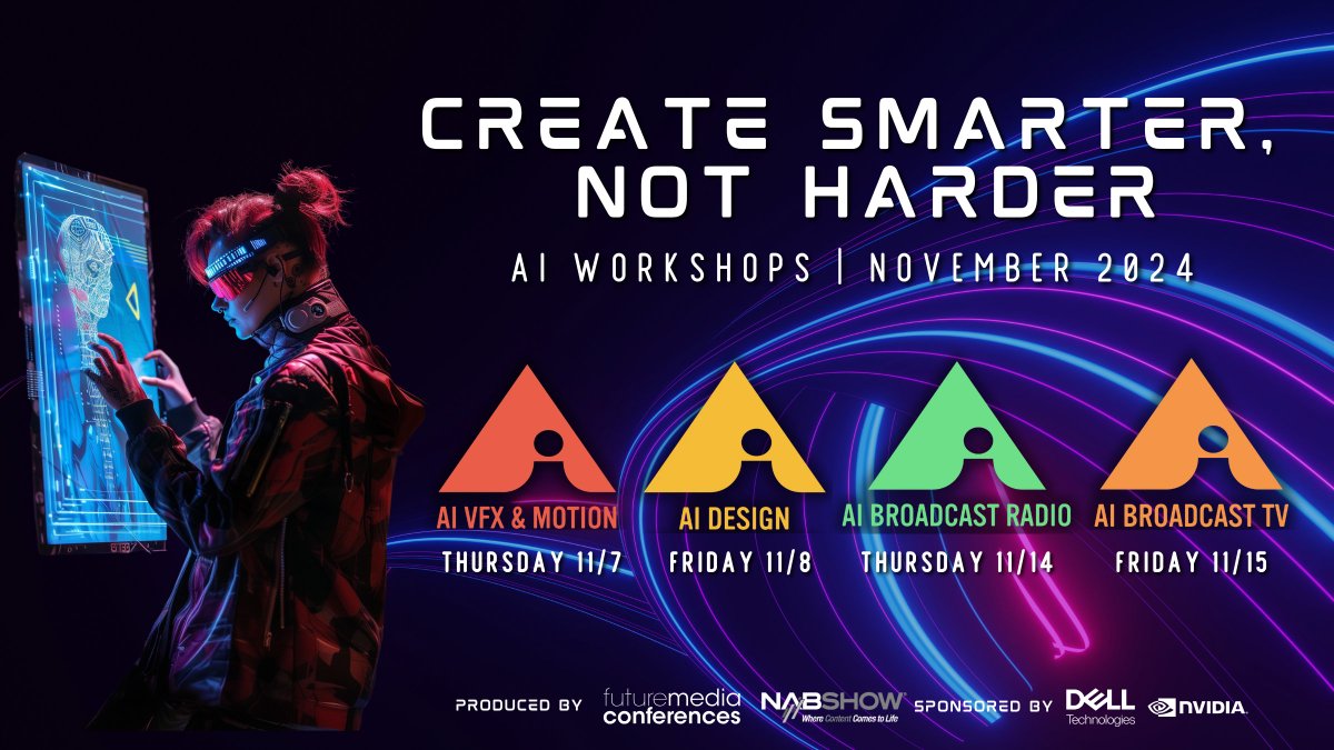 AI isn’t just a buzzword—it’s transforming the way creatives work!  🤖💡

Join us online for AI trainings in design, VFX &amp;  broadcasting where expert instructors will show you how to seamlessly blend AI into your workflow &amp; boost your creative output. 

🔗 bit.ly/3YjPQ0r