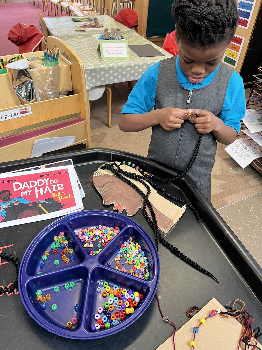 Rofiya Begum (@rofiyatvi) on Twitter photo We read the story ‘Daddy Do My Hair’ by <a href="/TolaOkogwu/">Tọlá Okogwu - UPDATES ONLY</a> - a rhyming celebration of Afro hair & the special father- daughter relationship. Children enjoyed threading these colourful beads onto the braids #blackhistorymonth #developingfinemotor <a href="/TVInfants/">Thames View Infants</a> <a href="/Fiona_tvi/">FionaTVI</a> <a href="/SheilaTVI/">Sheila Raja</a> We read the story ‘Daddy Do My Hair’ by <a href="/TolaOkogwu/">Tọlá Okogwu - UPDATES ONLY</a> - a rhyming celebration of Afro hair & the special father- daughter relationship. Children enjoyed threading these colourful beads onto the braids #blackhistorymonth #developingfinemotor <a href="/TVInfants/">Thames View Infants</a> <a href="/Fiona_tvi/">FionaTVI</a> <a href="/SheilaTVI/">Sheila Raja</a>