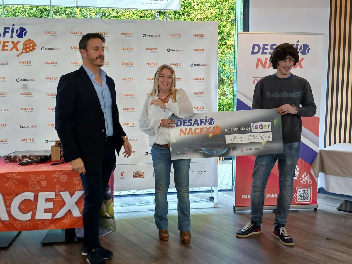 Nacex (@nacex_) on Twitter photo Este año el #DesafíoNACEX se ha jugado en beneficio de <a href="/FEDER_ONG/">FEDER | Enfermedades Raras</a> en <a href="/MAD4PADEL/">Mad4Padel</a>
¡Gracias a <a href="/FEDER_ONG/">FEDER | Enfermedades Raras</a> por acompañarnos y a los exfutbolistas por su solidaridad! Este año el #DesafíoNACEX se ha jugado en beneficio de <a href="/FEDER_ONG/">FEDER | Enfermedades Raras</a> en <a href="/MAD4PADEL/">Mad4Padel</a>
¡Gracias a <a href="/FEDER_ONG/">FEDER | Enfermedades Raras</a> por acompañarnos y a los exfutbolistas por su solidaridad!