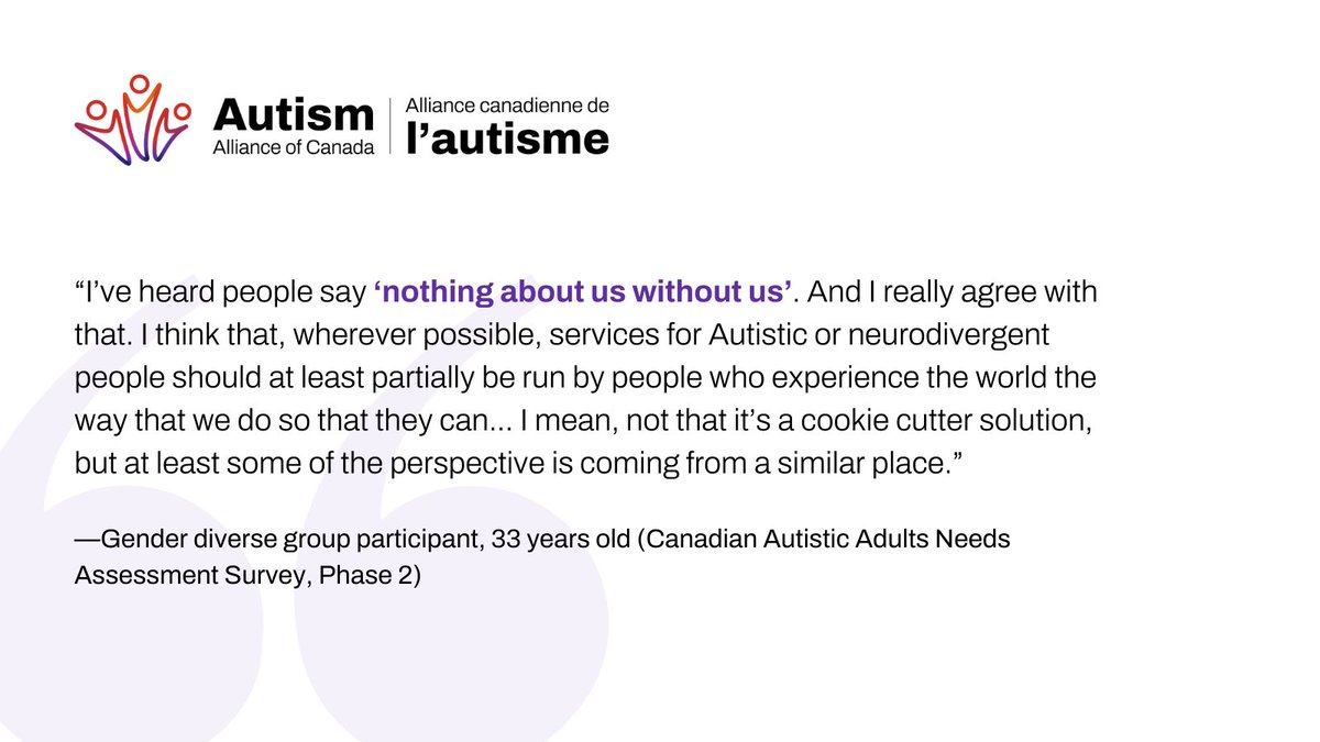 Discover the results of the Phase 2 of the #AutisticAdult Needs Survey, an Autistic-Led #Research that highlights the mental health and social connection needs and access barriers.
Learn more on our website: bit.ly/3Uji8Xu 

@mac_at_mac <a href="/sinneave/">The Sinneave Family Foundation</a> <a href="/Mac_Autism/">McMaster Autism Research Team</a>