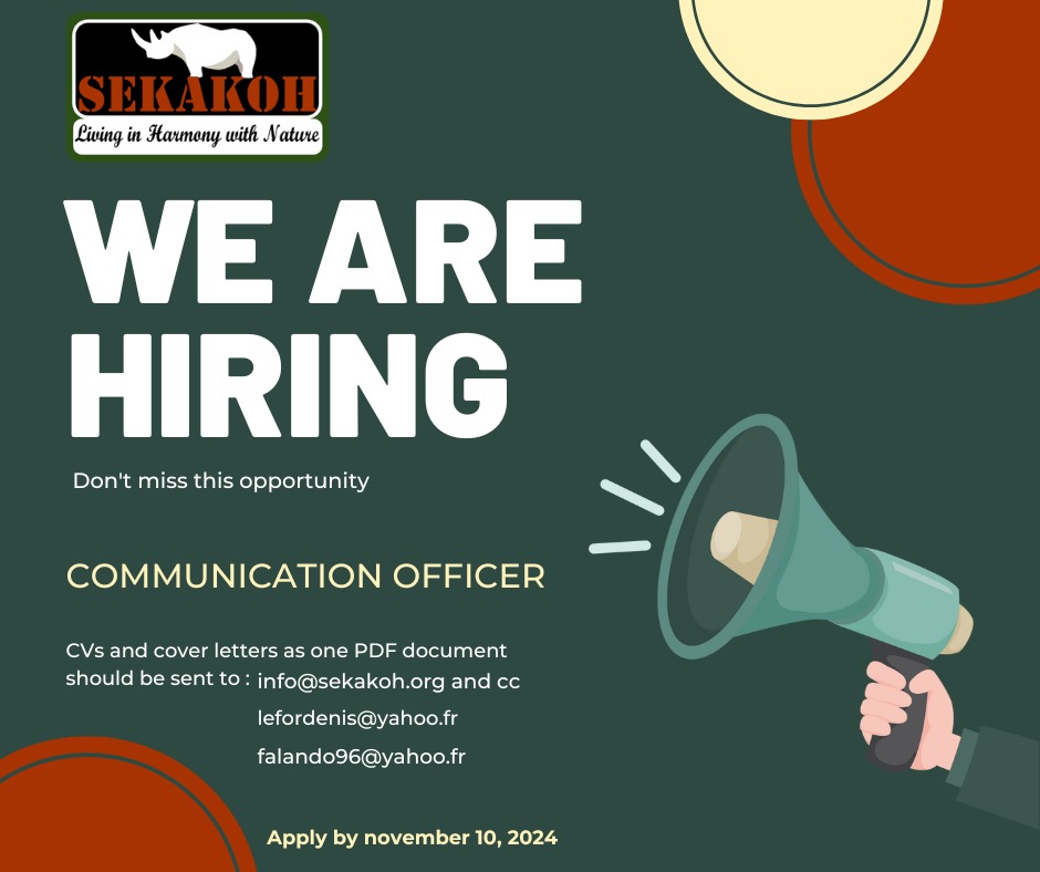 🚨 𝗢𝗳𝗳𝗿𝗲 𝗱'𝗲𝗺𝗽𝗹𝗼𝗶 🌿🌳

📢 Sekakoh recrute un(e) chargé(e) de communication dynamique et expérimenté(e) pour l'aider à promouvoir sa vision de conservation de la nature auprès du grand public.

⌛ Pour plus d'informations👇
sekakoh.org/08/10/2024/job…