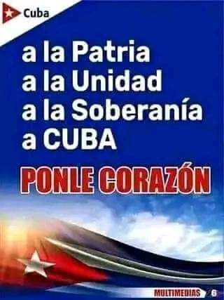 Mientras la mayoría d los cubanos vamos esparciendo solidaridad, humanismo, enfrentando las dificultades, ayudando al prójimo y sembrando amor; los mercachifles pitiyanquis claman por la anexión y se alínean al amo🇺🇸. ¡Viva la independencia y la soberanía! ¡A Cuba pónle corazón!