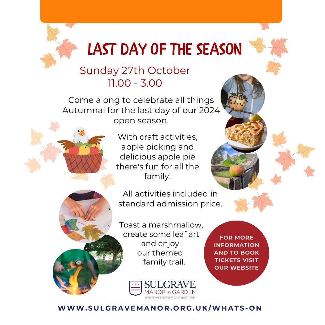We are on countdown to our autumnal fun day... Only 3 days to go!
There will be something for everyone, we really hope you can join us.
Sunday, 27th October 2024 (11am-3pm)
#sulgravemanor #northamptonshire #oxfordshire #familyfun #whatsonlocally #autumnactivities