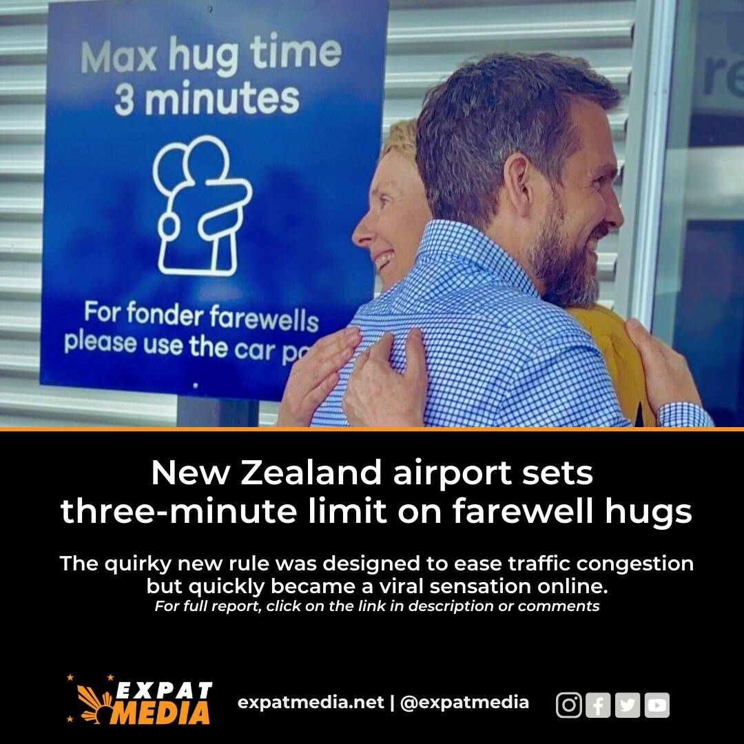 ExpatMediaUAE's tweet image. Would you follow this quirky rule? Details tinyurl.com/53k3x6mv

#DunedinAirport #HugLimit #TravelRules #goodbyehugsforgrace