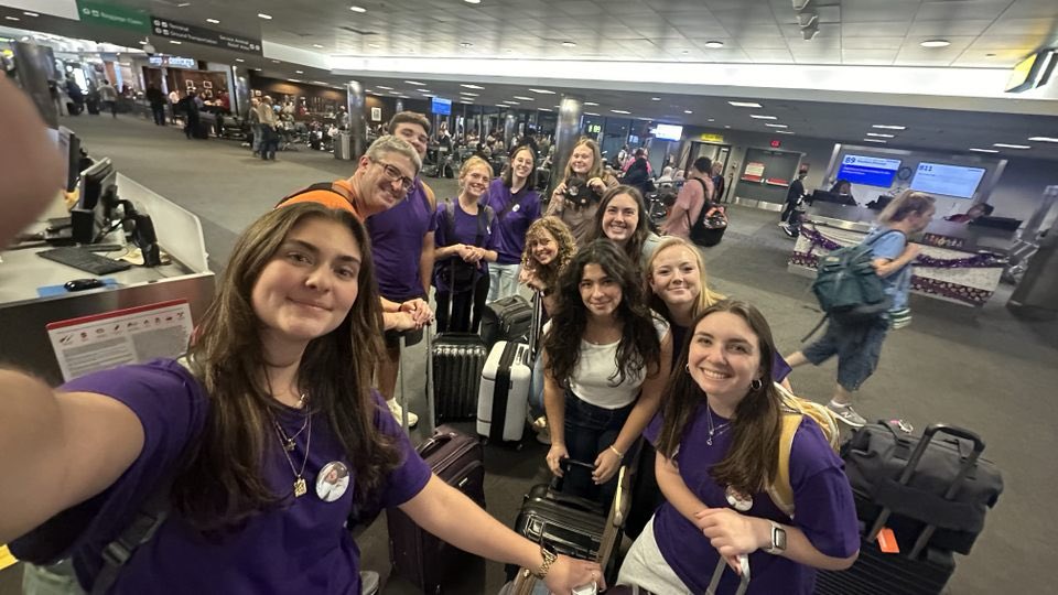 The lab has landed for our first #BMES2024. Lots of students presenting all their cool work at the poster sessions. The airline staff loved the matching shirts and buttons