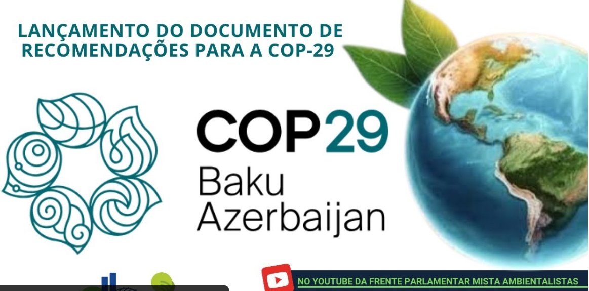Nilto Tatto 🍀 O Ambientalista no Congresso 🇧🇷 (@niltotatto) on Twitter photo A Frente Parlamentar Ambientalista lança hoje à partir das 17hs, um documento com o posicionamento e recomendações referente ao enfrentamento à crise climática para a COP29.
A <a href="/ambientalfrente/">Frente Ambientalista</a> promove o evento em parceria com o Observatório do Código Florestal A Frente Parlamentar Ambientalista lança hoje à partir das 17hs, um documento com o posicionamento e recomendações referente ao enfrentamento à crise climática para a COP29.
A <a href="/ambientalfrente/">Frente Ambientalista</a> promove o evento em parceria com o Observatório do Código Florestal