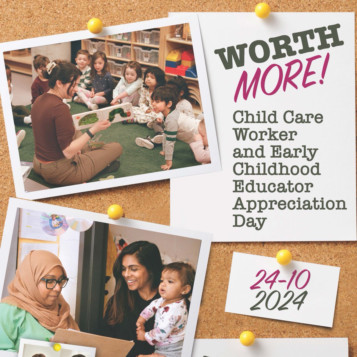 💗🖍️ Today is #ChildCare Worker and Early Childhood Educator Appreciation Day! This day recognizes the commitment, skills &amp; hard work of Early Childhood Educators (#ECEs) &amp; staff who work with young children. Learn more 👇
childcareontario.org/appreciation_d…