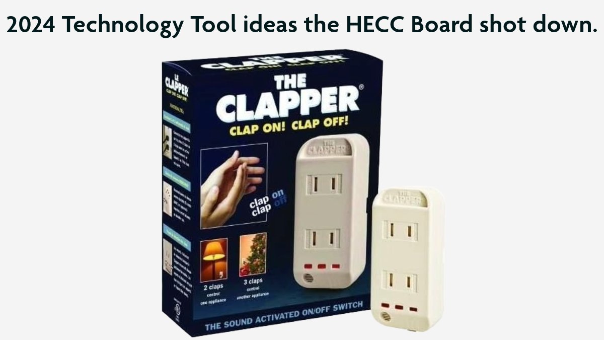 hecc_conference's tweet image. What seemed like a great tool for the HECC Conference, ended up being a dud.  The Clapper is great until you are at one of the amazing sessions at the conference and everyone begins applauding the speaker.  Join those sessions on Nov. 6-8 by registering at hecc.k12.in.us