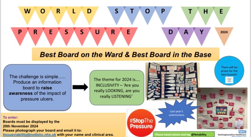 Please see competition for all <a href="/NottsHealthcare/">Nottinghamshire Healthcare</a> staff! Produce a board in your clinical area to support in the prevention of pressure ulcers and raising awareness!