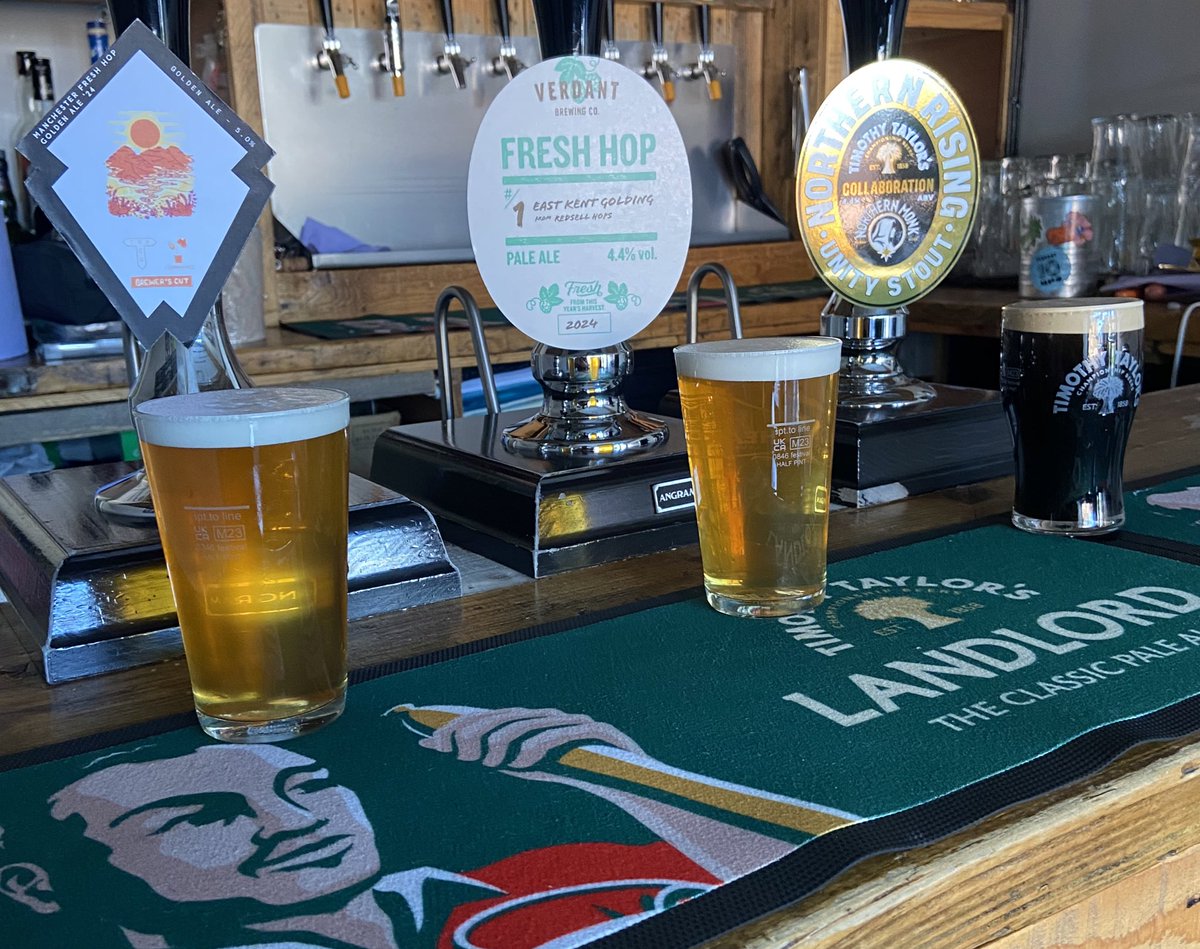 🌳A pure celebration of UK grown Hops on cask today 🌳
🍺 @trackbrewco x <a href="/MCRHopProject/">MCR Hop Project</a> Manchester fresh hop 24 -Fuggles Prima Donna 
🍺@VerdantBrew #1 Fresh Hop East Kent Golding
🍺<a href="/TimothyTaylors/">Timothy Taylor's Brewery</a> x @NMBCo Unity Stout -East Kent Golding &amp; Fuggles